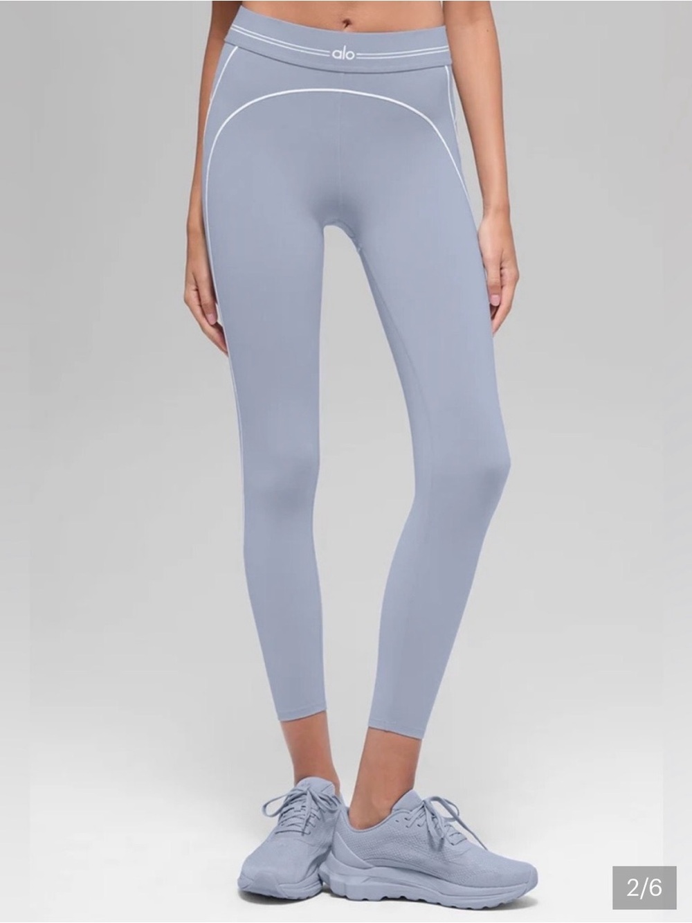 ALO Yoga Airbrush Heart Throb High-Rise 7/8 Legging in Winterfrost size Medium